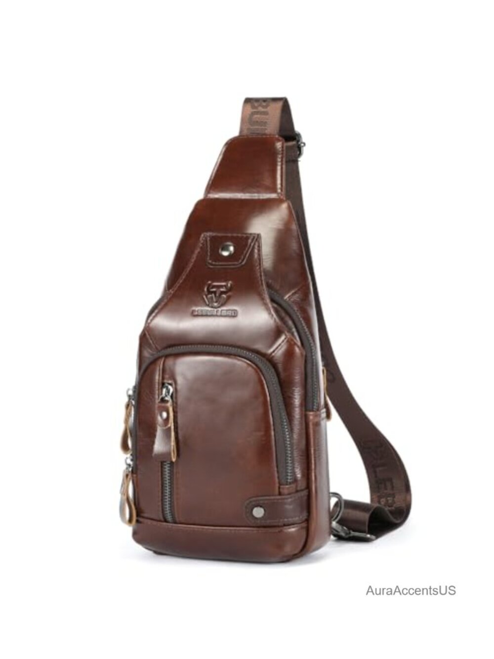 Genuine Leather Crossbody Sling Bag Chest Shoulder Backpack for Men